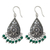 Green onyx dangle earrings, 'Glistening Fern' - Green Onyx and Sterling Silver Dangle Earrings from India (image 2a) thumbail