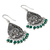 Green onyx dangle earrings, 'Glistening Fern' - Green Onyx and Sterling Silver Dangle Earrings from India (image 2b) thumbail