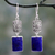 Lapis lazuli dangle earrings, 'Royal Galaxy' - Hand Crafted Lapis Lazuli and Sterling Silver Earrings