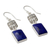 Lapis lazuli dangle earrings, 'Royal Galaxy' - Hand Crafted Lapis Lazuli and Sterling Silver Earrings