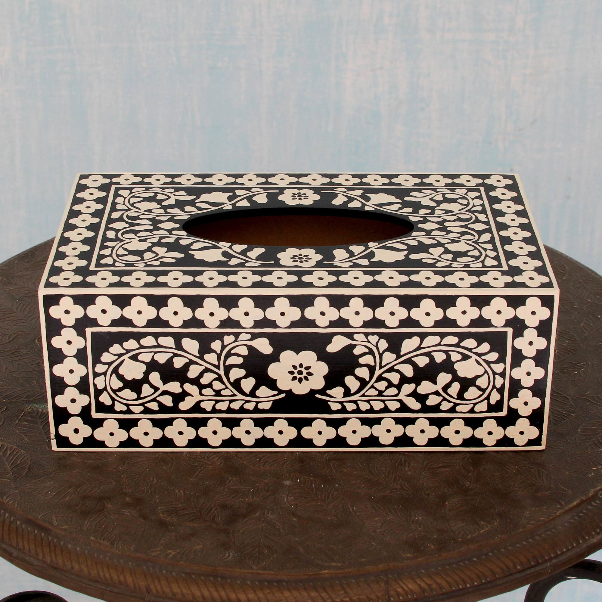 hand painted tissue box cover