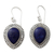 Lapis lazuli dangle earrings, 'Royal Droplets' - Artisan Crafted Lapis Lazuli Indian Dangle Earrings