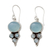 Blue topaz and chalcedony dangle earrings, 'Bubbling Stream' - Light Blue Gemstone Earrings in Sterling Silver Settings