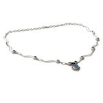 Blue topaz and chalcedony pendant necklace, 'Celestial Trail' - Blue Topaz and Chalcedony Silver Pendant Necklace