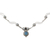 Halskette mit Anhänger aus blauem Topas und Chalcedon - Halskette mit Anhänger aus Blautopas und Chalcedon aus Silber
