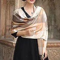 Viscose shawl, 'Earthy Story'