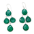 Ohrringe aus grünem Onyx, 'Evergreen Chandelier' - Handgemachte Kronleuchter-Ohrringe aus Sterlingsilber mit grünem Onyx