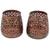 Steel tealight holders, 'Flower Glow' (pair) - Pair of Copper Plated Steel Floral Tealight Candle Holders thumbail