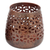 Steel tealight holders, 'Flower Glow' (pair) - Pair of Copper Plated Steel Floral Tealight Candle Holders (image 2b) thumbail