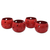 Steel tealight holders, 'Red Stars' (set of 4) - Red Tealight Candle Holders with Star Motif (Set of 4) thumbail