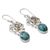 Citrine dangle earrings, 'Graceful Arabesque' - Artisan Crafted Earrings with Citrine and Turquoise