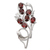 Garnet brooch pin, 'Crimson Bouquet' - Sterling Silver Brooch Pin with Garnets Handcrafted in India (image 2a) thumbail