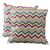 Embroidered cushion covers, 'Festive Zigzag' (pair) - Multicolored Zigzag Embroidered Cushion Covers (Pair) thumbail