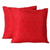 Beaded cushion covers, 'Crimson Constellation' (pair) - Set of 2 Embroidered Hand Beaded Red Cushion Covers thumbail