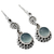 Chalcedony dangle earrings, 'Serene Paisley' - Blue Chalcedony Cabochon and Sterling Silver Dangle Earrings