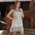 Cotton shift dress, 'Grey Beauty' - Floral Grey and White Sleeveless Summer Dress from India (image 2) thumbail