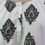 Cotton tunic, 'Diamond Leaves' - White Cotton Tunic with Black Printed Leaves from India (image 2f) thumbail