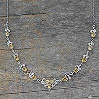 Citrine Y necklace,