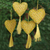Beaded ornaments, 'Heart of the Holiday' (set of 4) - Four Handcrafted Beaded Gold Heart Christmas Ornaments (image 2) thumbail