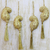 Perlenornamente - Handbestickte goldene Paisley-Weihnachtsornamente (4er-Set)