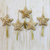 Beaded ornaments, 'Holiday Star' (set of 5) - Five Handcrafted Beaded Christmas Star Ornaments (image 2) thumbail