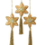 Beaded ornaments, 'Golden Poinsettia' (set of 3) - Three Gold Poinsettia Handcrafted Beaded Christmas Ornaments thumbail