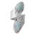 Larimar wrap ring, 'Dreamy Duo' - Wrap Style Ring in Sterling Silver with Larimar Gems
