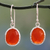 Onyx dangle earrings, 'Fire Enthrall' - Hand Crafted Red Onyx and Sterling Silver Dangle Earrings