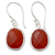 Onyx dangle earrings, 'Fire Enthrall' - Hand Crafted Red Onyx and Sterling Silver Dangle Earrings