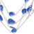 Quartz station necklace, 'Blue Regal' - Hand Crafted Sterling Silver Station Necklace