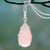 Chalcedony pendant necklace, 'Rose Droplet' - Hand Crafted Pink Chalcedony and Sterling Silver Necklace