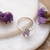 Amethyst single stone ring, 'Regal Glamour' - Hand Made Sterling Silver Amethyst Single Stone Ring India