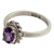 Amethyst single stone ring, 'Regal Glamour' - Hand Made Sterling Silver Amethyst Single Stone Ring India