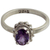 Amethyst single stone ring, 'Regal Glamour' - Hand Made Sterling Silver Amethyst Single Stone Ring India