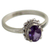 Amethyst single stone ring, 'Regal Glamour' - Hand Made Sterling Silver Amethyst Single Stone Ring India