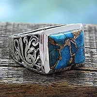 Sterling silver ring, 'Fascination'