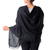 Wool shawl, 'Dark Fantasy' - Fair Trade Solid Black 100% Wool Shawl from India (image 2c) thumbail