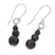 Hematite dangle earrings, 'Mysteries of the Night' - Far Trade Hematite Earrings with Sterling Silver Hooks (image 2c) thumbail