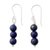 Lapis lazuli dangle earrings, 'Blue Mysteries' - Handcrafted Indian Lapis Lazuli Earrings with Silver Hooks thumbail