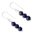 Lapis lazuli dangle earrings, 'Blue Mysteries' - Handcrafted Indian Lapis Lazuli Earrings with Silver Hooks (image 2b) thumbail