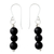 Onyx dangle earrings, 'Midnight Radiance' - Hand Crafted Onyx and Sterling Silver Dangle Earrings thumbail