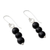 Onyx dangle earrings, 'Midnight Radiance' - Hand Crafted Onyx and Sterling Silver Dangle Earrings (image 2b) thumbail