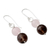 Smoky quartz and rose quartz dangle earrings, 'Earthy Love' - Rose Quartz and Smoky Quartz Dangle Earrings from India (image 2b) thumbail