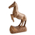 Holzskulptur – Kunsthandwerklich gefertigte Walnussholzskulptur sich aufbäumenden Pferdes