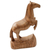 Wood sculpture, 'Joyful Horse' - Hand Carved Walnut Wood Sculpture of Horse from India