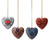Papier mache ornaments, 'Bouquet of Hearts' (set of 4) - 4 Artisan Crafted Papier Mache Ornaments Flower Hearts Set (image 2a) thumbail