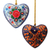 Papier mache ornaments, 'Bouquet of Hearts' (set of 4) - 4 Artisan Crafted Papier Mache Ornaments Flower Hearts Set (image 2d) thumbail
