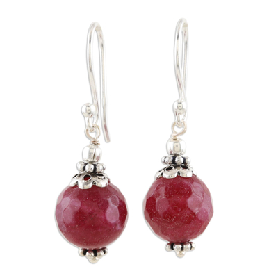 Artisan Crafted Red Agate and Sterling Silver Earring
