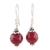 Agate dangle earrings, 'Glorious Red' - Red Agate Artisan Crafted Sterling Silver Earrings (image 2a) thumbail