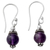 Amethyst dangle earrings, 'Royal Discretion' - Sterling Silver Dangle Earrings with Petite Amethyst Globes